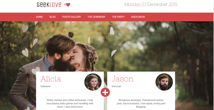 Free Jess & Russ Wedding Website Example