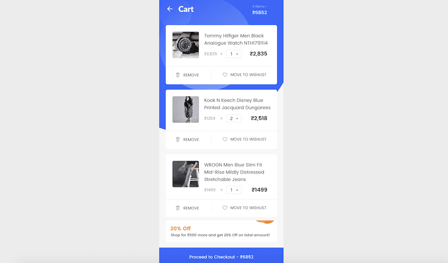 Groceries Shopping App Interaction