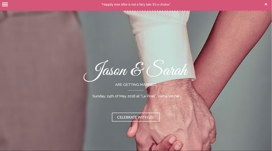 Free Jess & Russ Wedding Website Example
